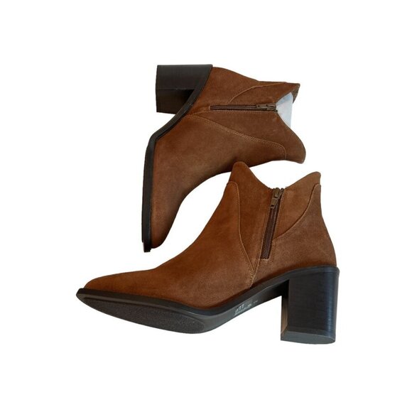 Seychelles Pretty Little Bird Heeled Suede Bootie Boots Cognac Size 10 NWT - Picture 5 of 8